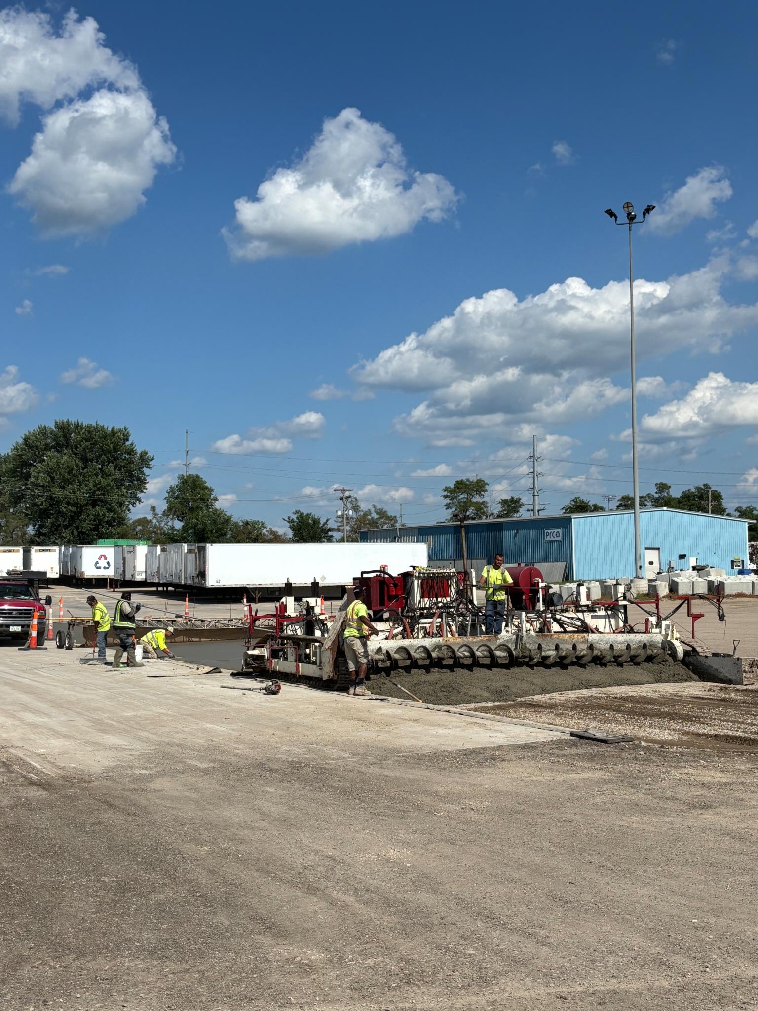 Road grading work