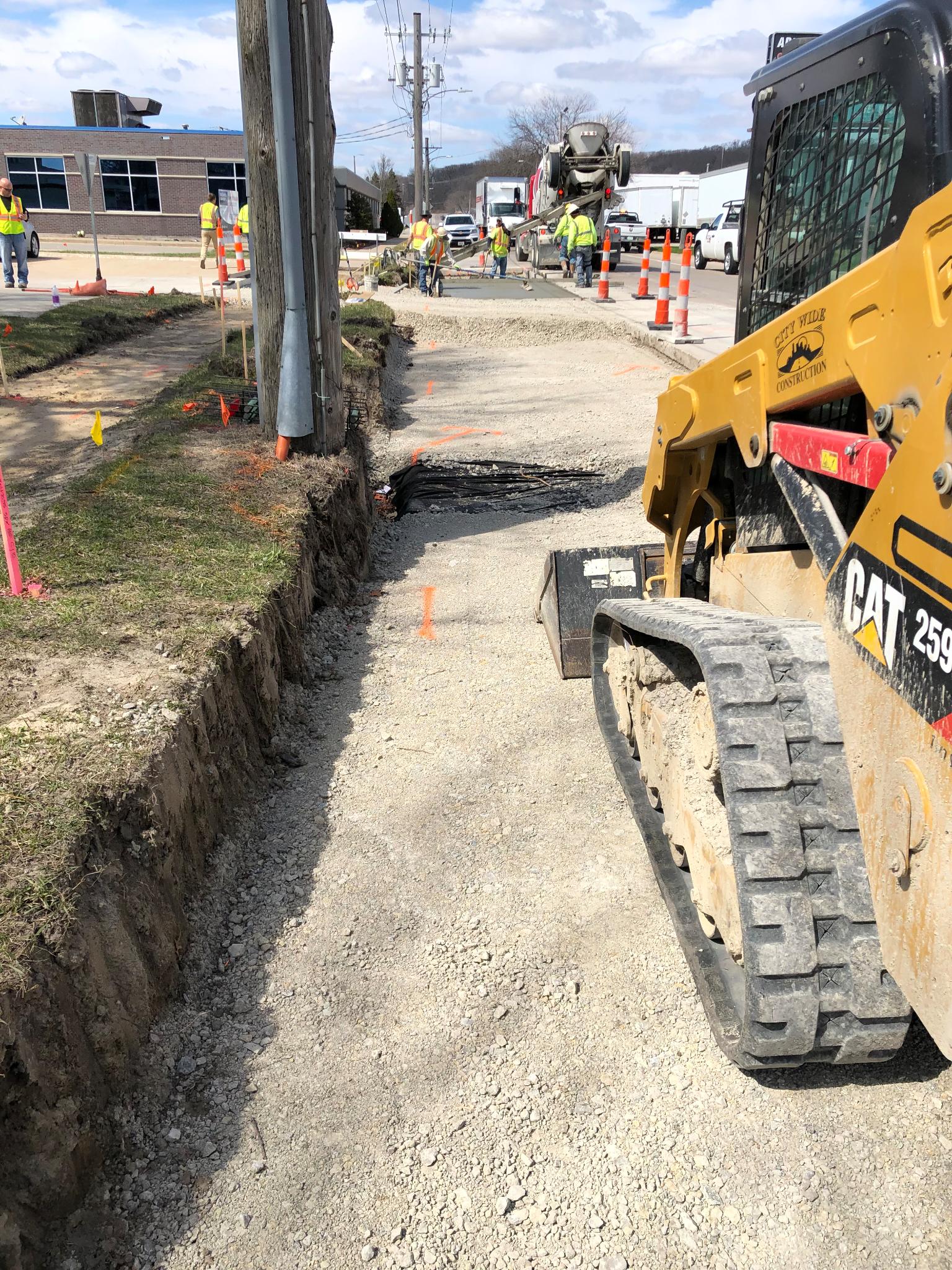 Construction equipment at work